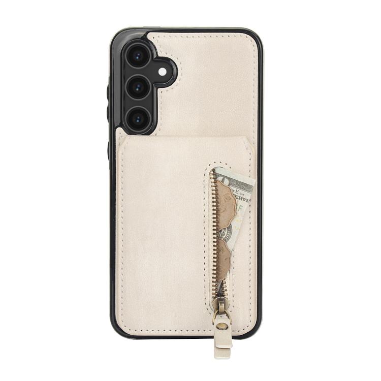 For Samsung Galaxy S25 5G Zipper Wallet Split MagSafe Leather Back Phone Case