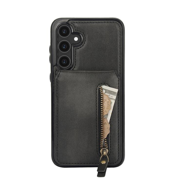 For Samsung Galaxy S25 5G Zipper Wallet Split MagSafe Leather Back Phone Case
