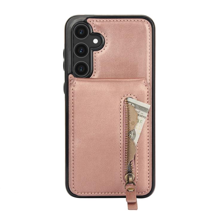 For Samsung Galaxy S25 5G Zipper Wallet Split MagSafe Leather Back Phone Case