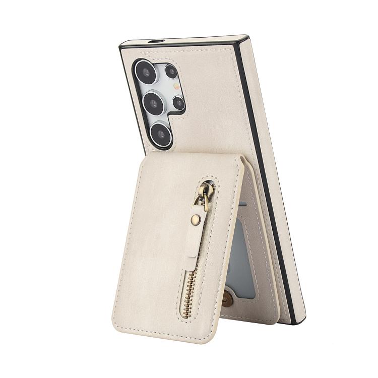 For Samsung Galaxy S25 Ultra 5G Zipper Wallet Split MagSafe Leather Back Phone Case