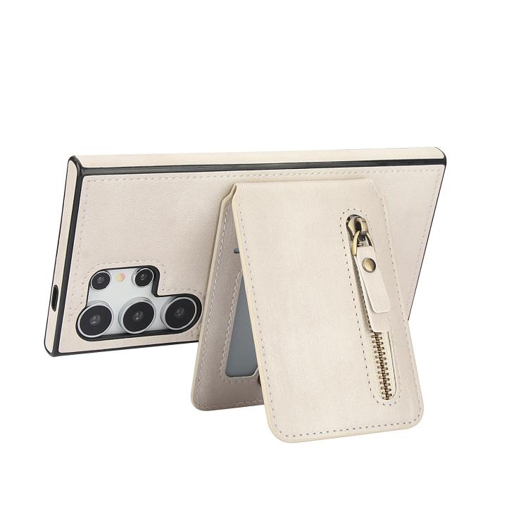 For Samsung Galaxy S25 Ultra 5G Zipper Wallet Split MagSafe Leather Back Phone Case