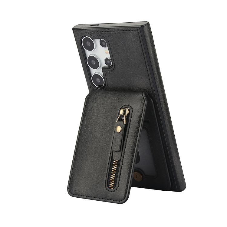 For Samsung Galaxy S25 Ultra 5G Zipper Wallet Split MagSafe Leather Back Phone Case