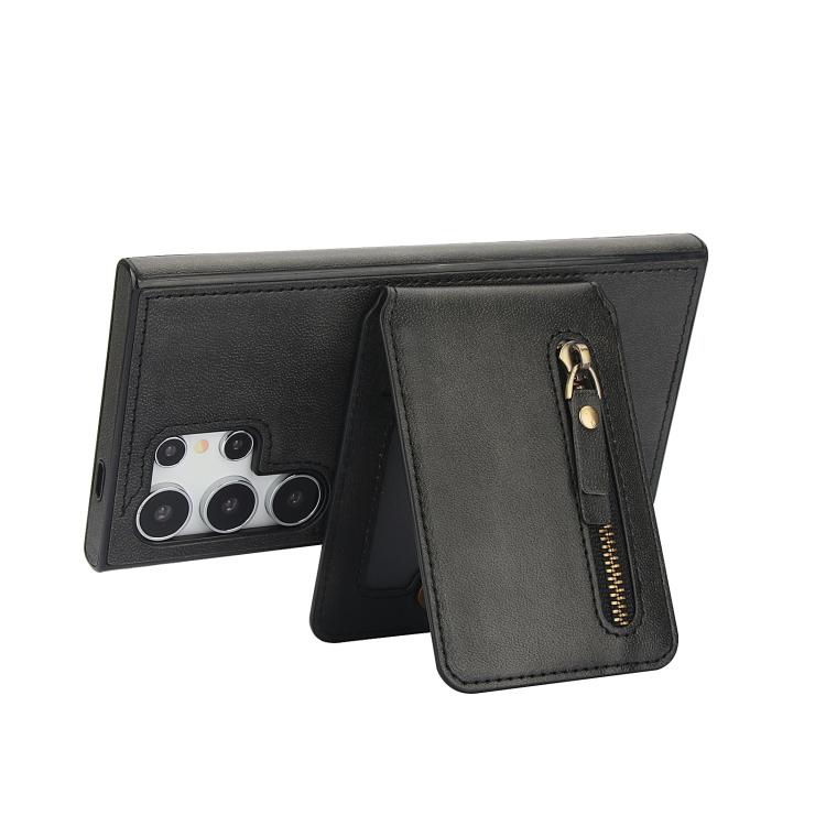 For Samsung Galaxy S25 Ultra 5G Zipper Wallet Split MagSafe Leather Back Phone Case