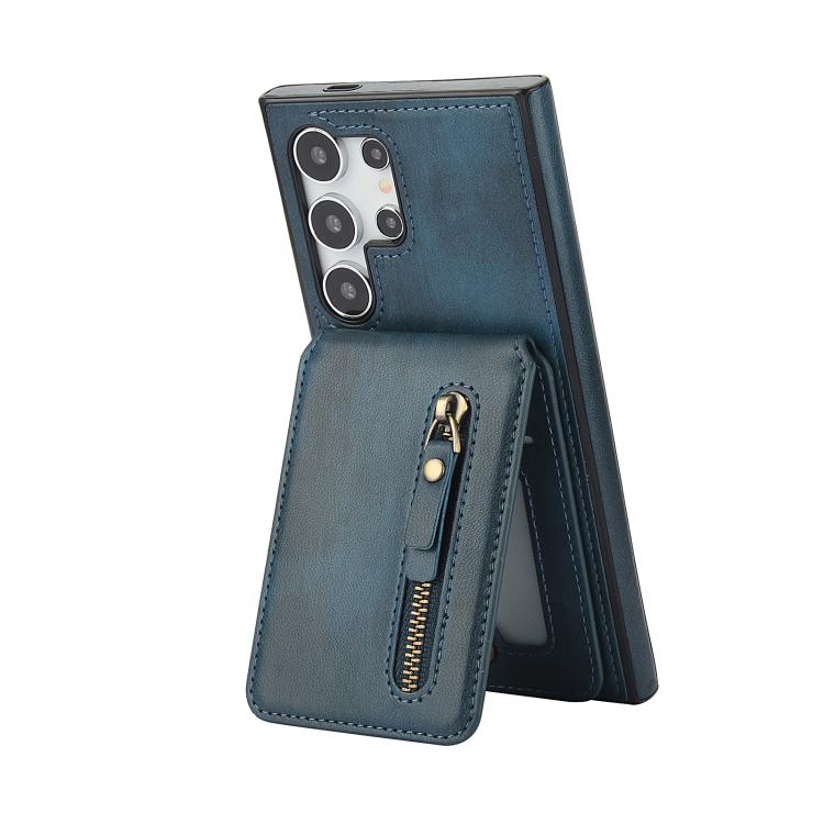 For Samsung Galaxy S25 Ultra 5G Zipper Wallet Split MagSafe Leather Back Phone Case