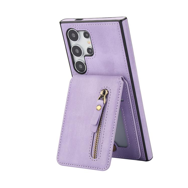 For Samsung Galaxy S25 Ultra 5G Zipper Wallet Split MagSafe Leather Back Phone Case