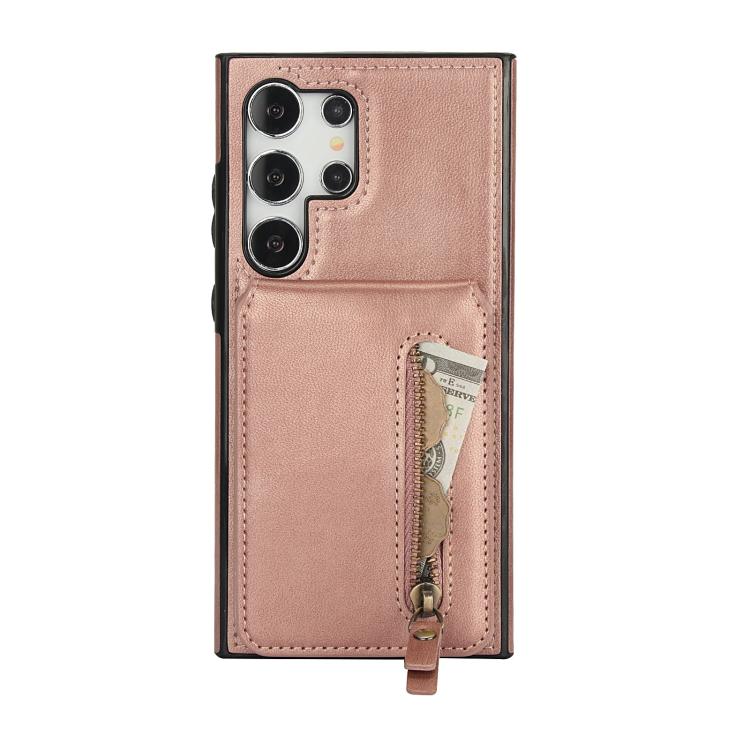 For Samsung Galaxy S24 Ultra 5G Zipper Wallet Split MagSafe Leather Back Phone Case
