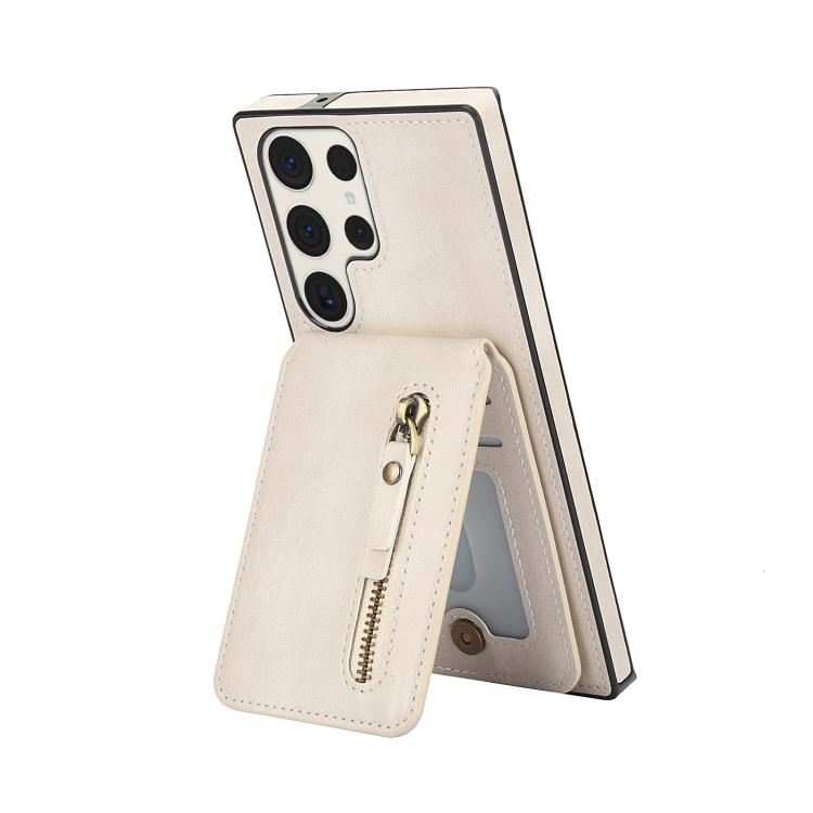 For Samsung Galaxy S23 Ultra 5G Zipper Wallet Split MagSafe Leather Back Phone Case