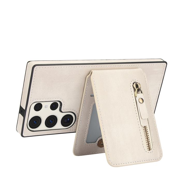 For Samsung Galaxy S23 Ultra 5G Zipper Wallet Split MagSafe Leather Back Phone Case