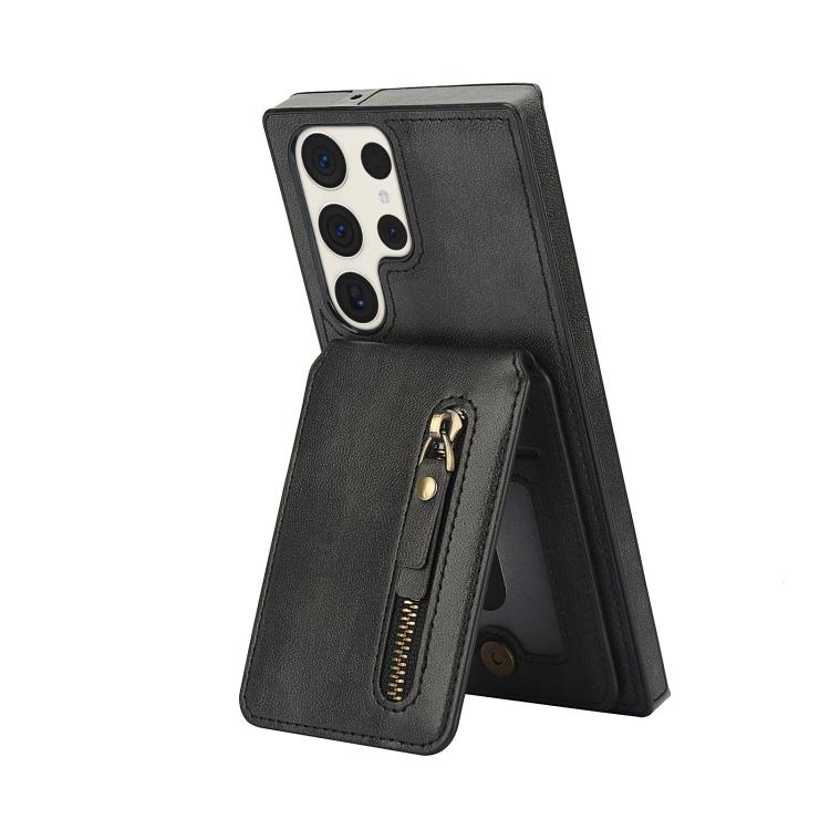 For Samsung Galaxy S23 Ultra 5G Zipper Wallet Split MagSafe Leather Back Phone Case