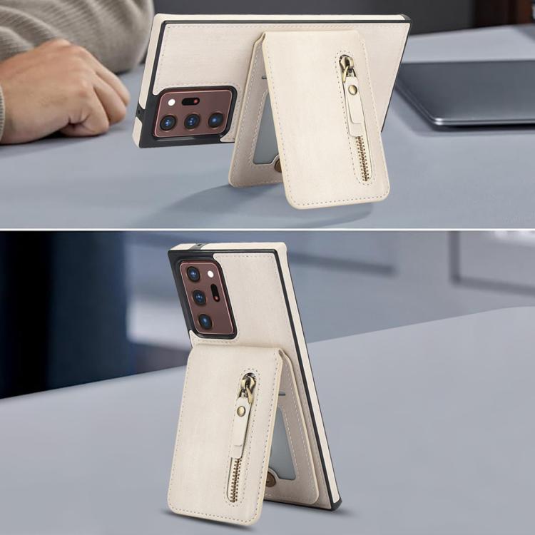 For Samsung Galaxy Note20 Ultra Zipper Wallet Split MagSafe Leather Back Phone Case