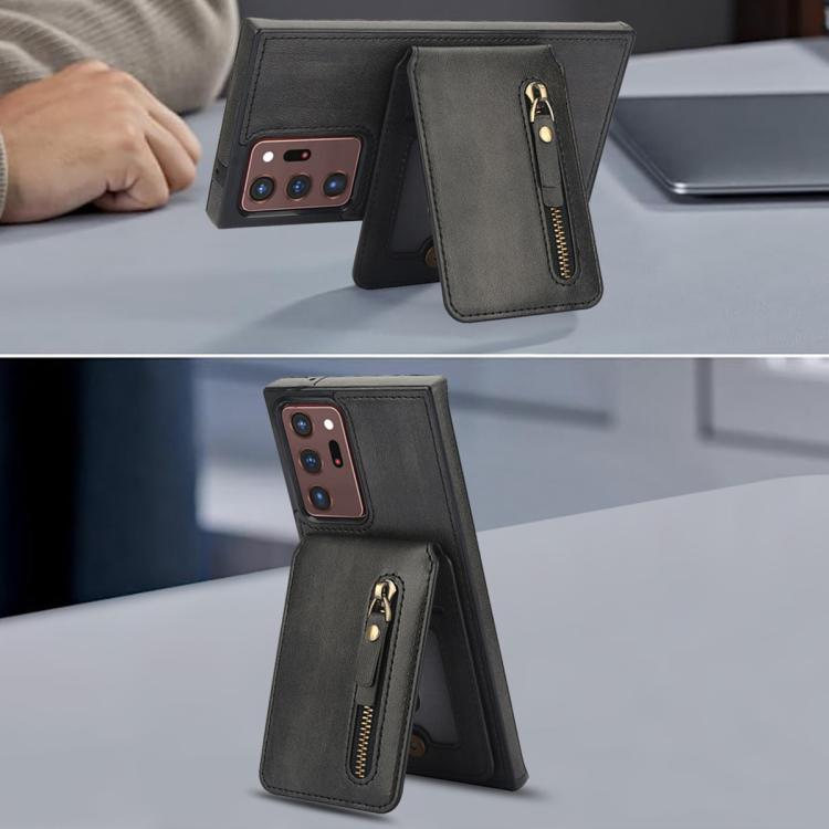 For Samsung Galaxy Note20 Ultra Zipper Wallet Split MagSafe Leather Back Phone Case