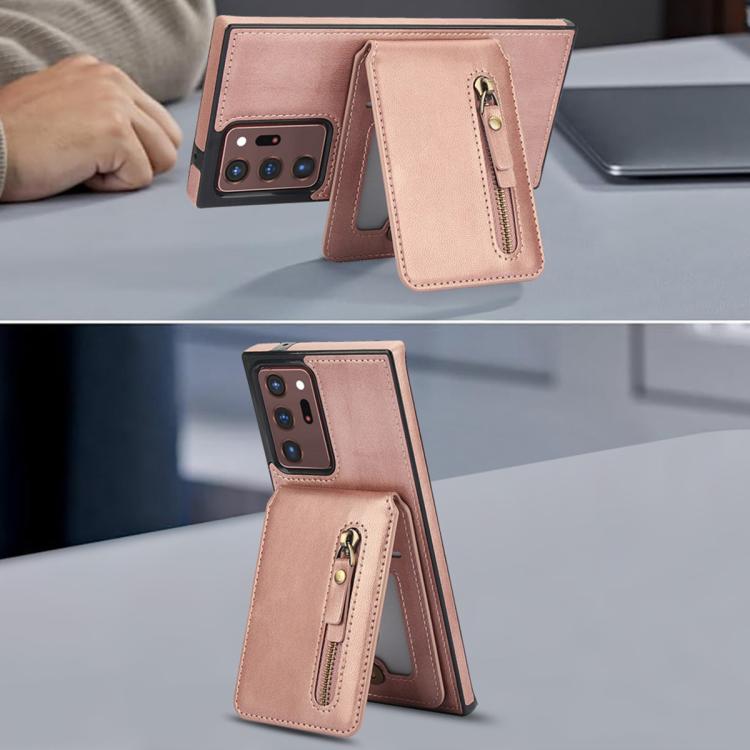 For Samsung Galaxy Note20 Ultra Zipper Wallet Split MagSafe Leather Back Phone Case