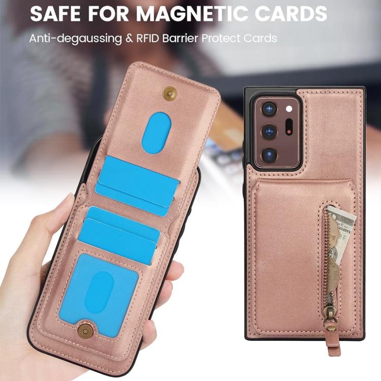 For Samsung Galaxy Note20 Ultra Zipper Wallet Split MagSafe Leather Back Phone Case