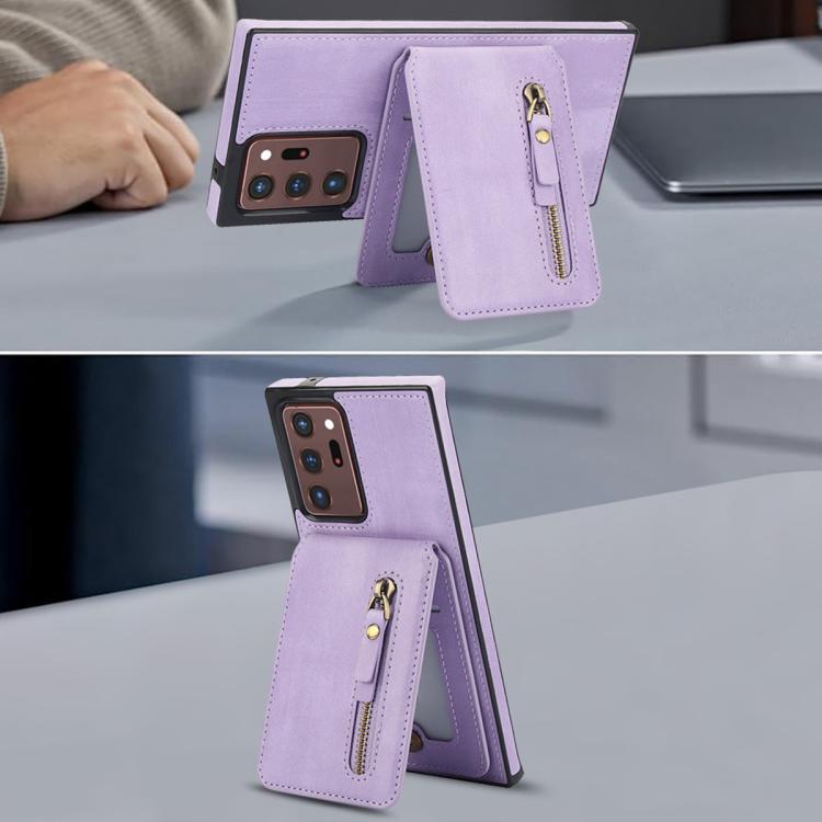 For Samsung Galaxy Note20 Ultra Zipper Wallet Split MagSafe Leather Back Phone Case