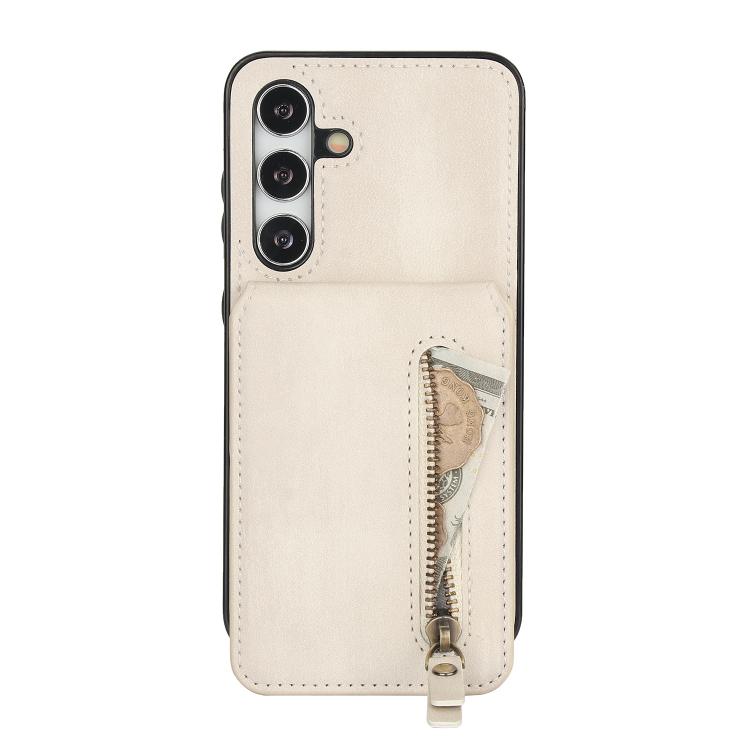 For Samsung Galaxy S24 FE 5G Zipper Wallet Split MagSafe Leather Back Phone Case