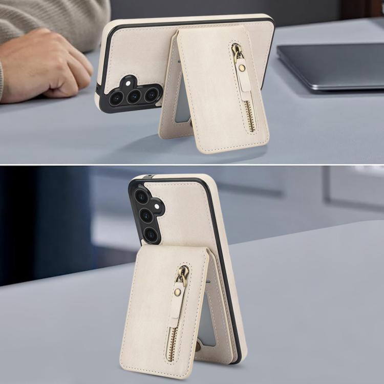 For Samsung Galaxy S23 FE 5G Zipper Wallet Split MagSafe Leather Back Phone Case