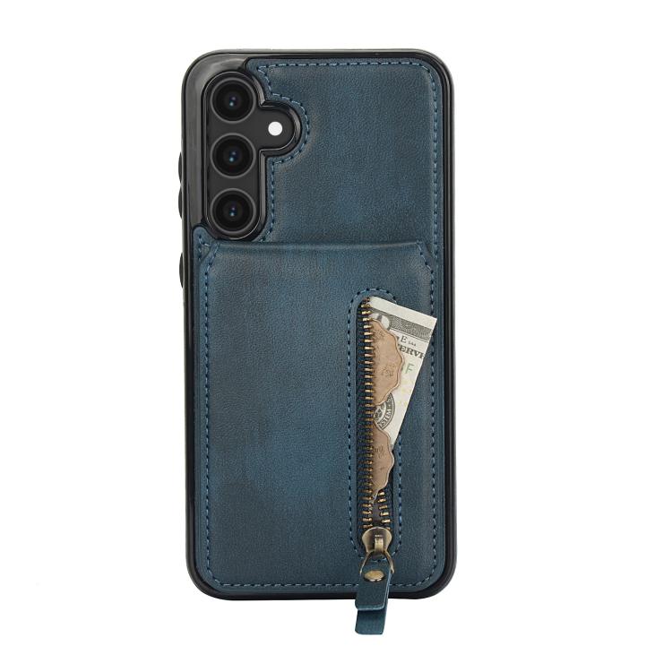 For Samsung Galaxy S23 FE 5G Zipper Wallet Split MagSafe Leather Back Phone Case