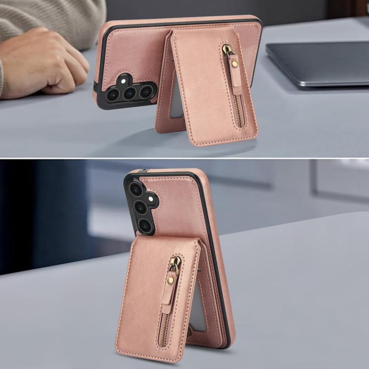 For Samsung Galaxy S23 FE 5G Zipper Wallet Split MagSafe Leather Back Phone Case
