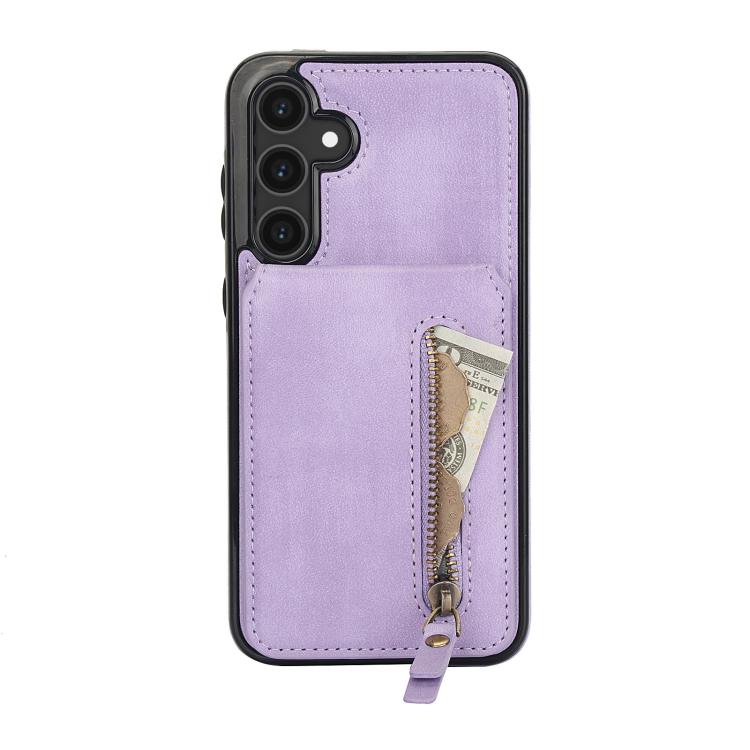 For Samsung Galaxy S23 FE 5G Zipper Wallet Split MagSafe Leather Back Phone Case