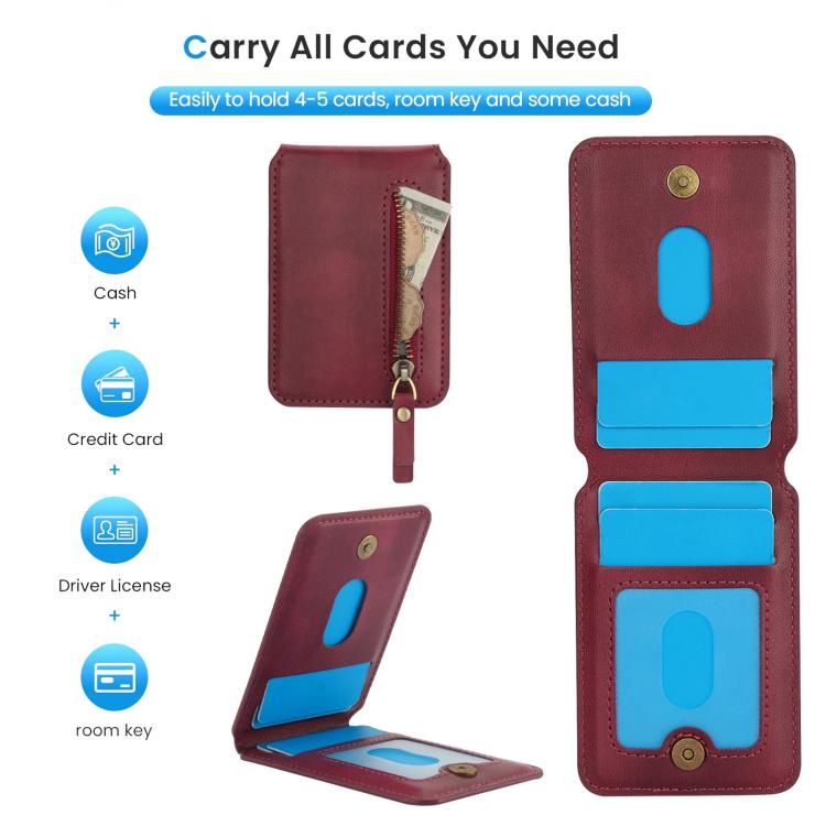 For Samsung Galaxy S23 5G Zipper Wallet Split MagSafe Leather Back Phone Case