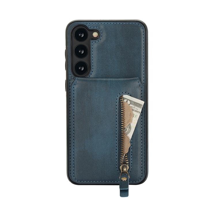 For Samsung Galaxy S23 5G Zipper Wallet Split MagSafe Leather Back Phone Case