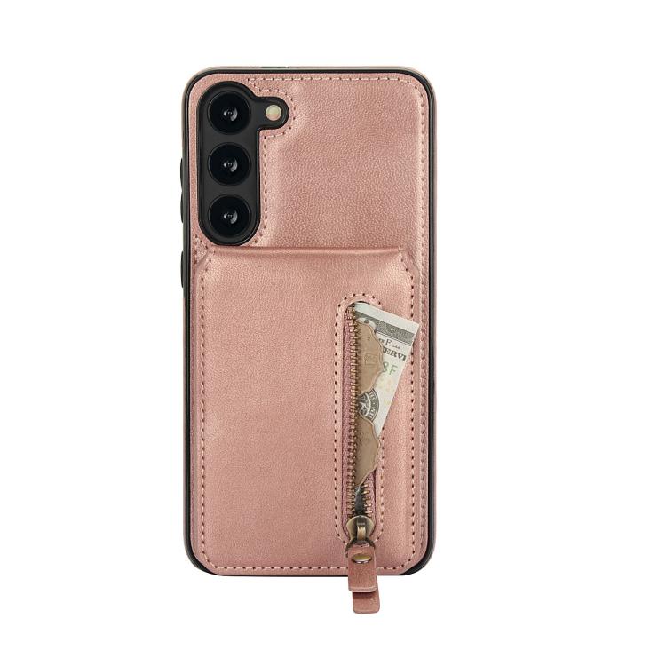 For Samsung Galaxy S23 5G Zipper Wallet Split MagSafe Leather Back Phone Case