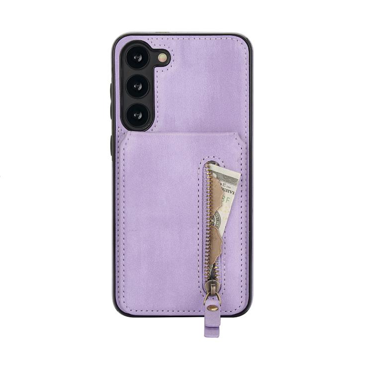 For Samsung Galaxy S23 5G Zipper Wallet Split MagSafe Leather Back Phone Case