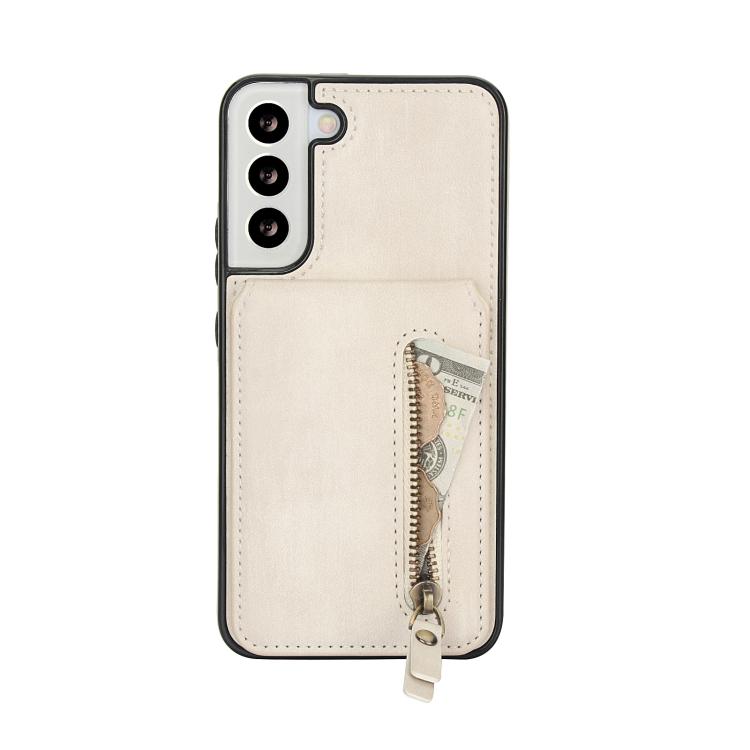 For Samsung Galaxy S22 5G Zipper Wallet Split MagSafe Leather Back Phone Case