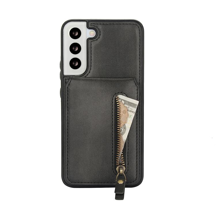 For Samsung Galaxy S22 5G Zipper Wallet Split MagSafe Leather Back Phone Case