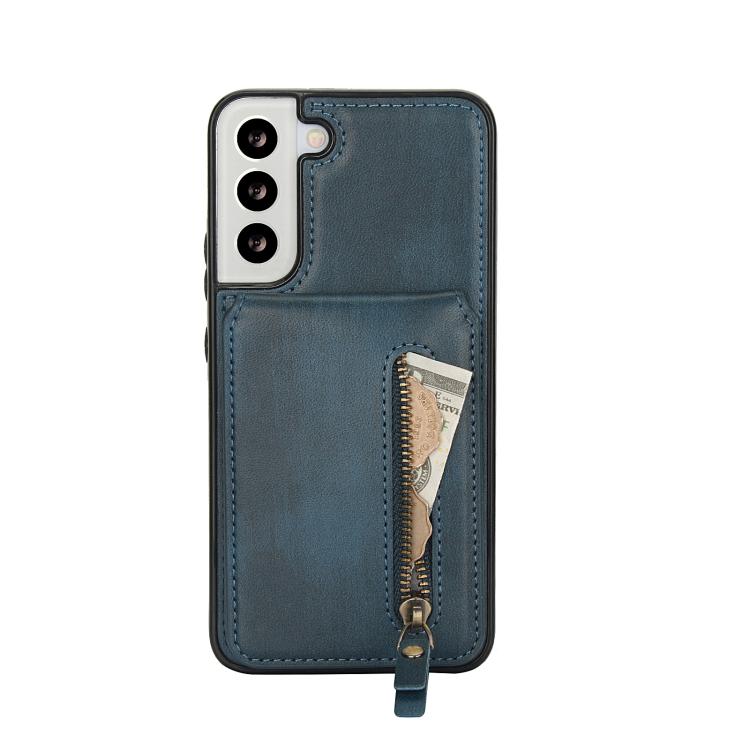 For Samsung Galaxy S21 FE 5G Zipper Wallet Split MagSafe Leather Back Phone Case