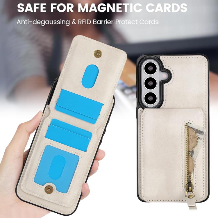 For Samsung Galaxy S26 5G Zipper Wallet Split MagSafe Leather Back Phone Case