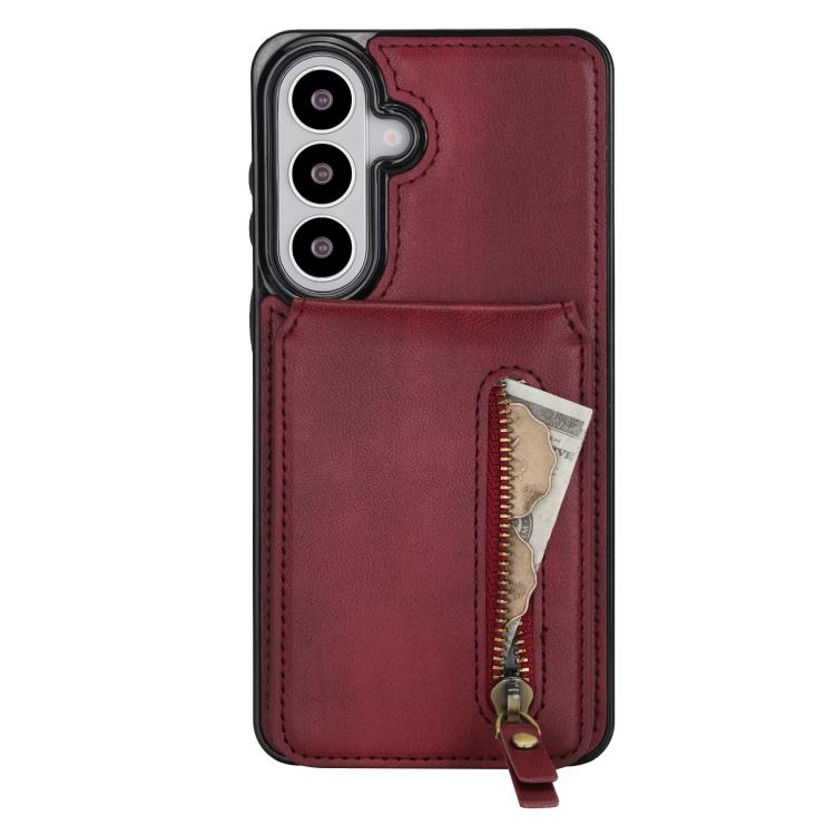 For Samsung Galaxy S26 5G Zipper Wallet Split MagSafe Leather Back Phone Case