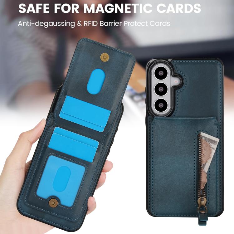For Samsung Galaxy S26 5G Zipper Wallet Split MagSafe Leather Back Phone Case