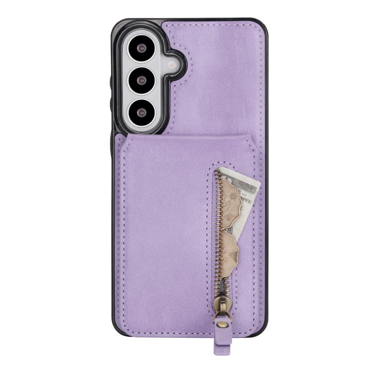 For Samsung Galaxy S26 5G Zipper Wallet Split MagSafe Leather Back Phone Case