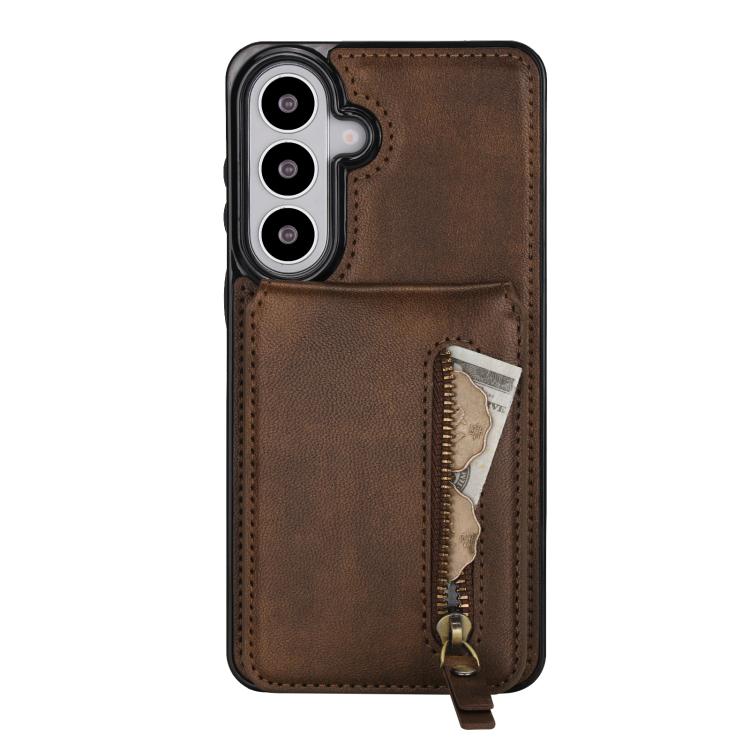 For Samsung Galaxy S26 5G Zipper Wallet Split MagSafe Leather Back Phone Case