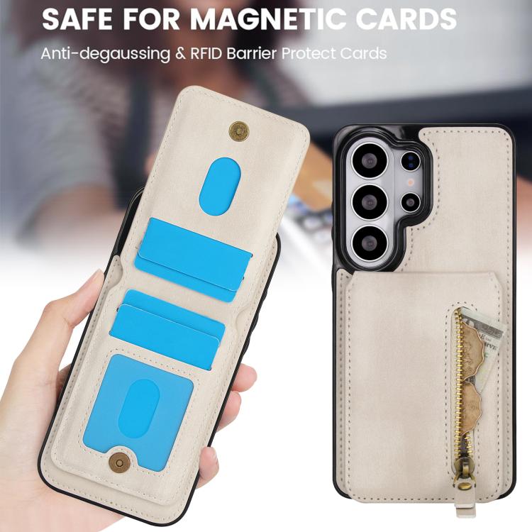 For Samsung Galaxy S26 Ultra 5G Zipper Wallet Split MagSafe Leather Back Phone Case