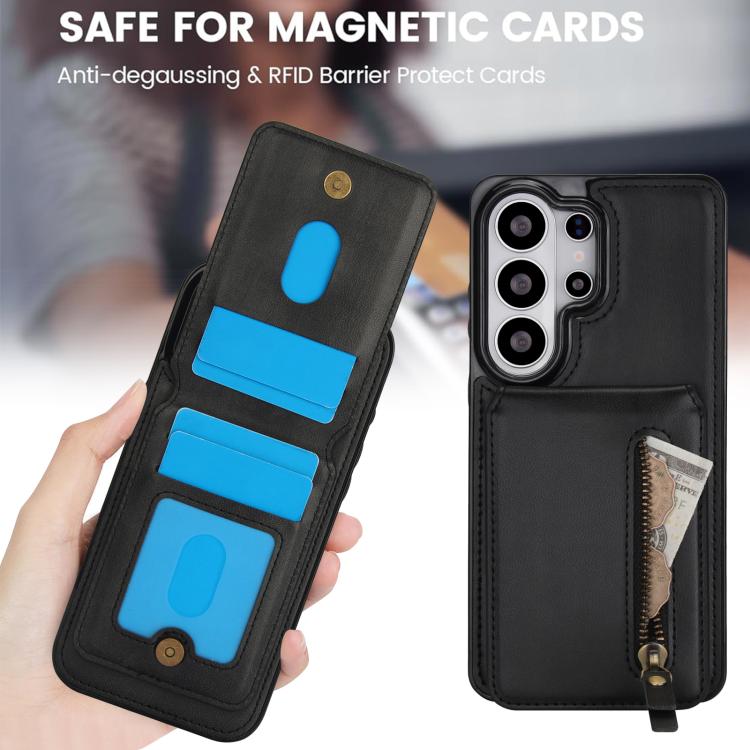 For Samsung Galaxy S26 Ultra 5G Zipper Wallet Split MagSafe Leather Back Phone Case