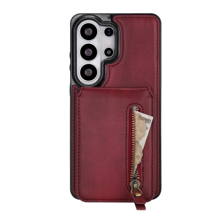 For Samsung Galaxy S26 Ultra 5G Zipper Wallet Split MagSafe Leather Back Phone Case