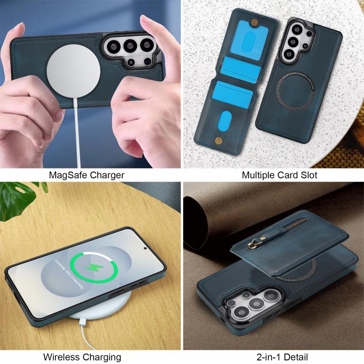 For Samsung Galaxy S26 Ultra 5G Zipper Wallet Split MagSafe Leather Back Phone Case