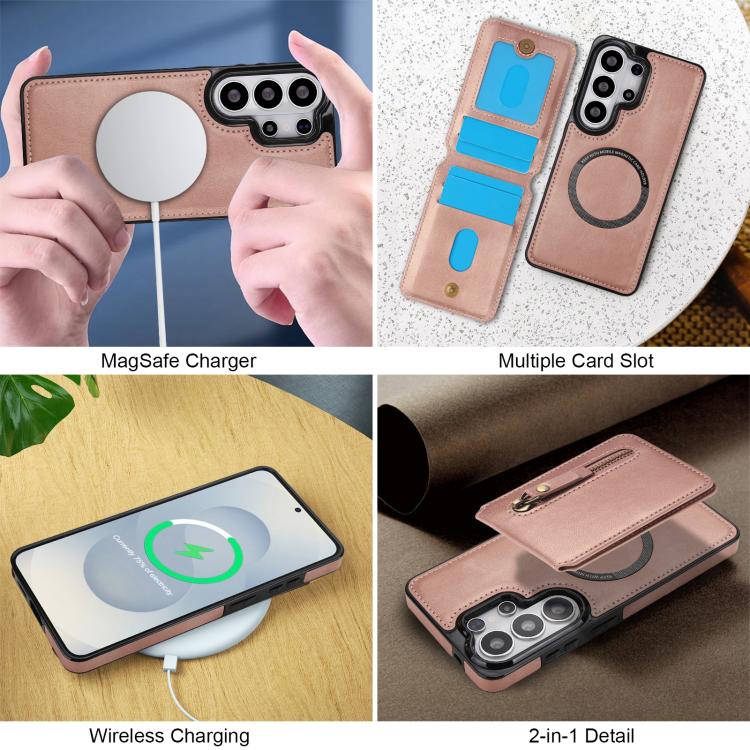 For Samsung Galaxy S26 Ultra 5G Zipper Wallet Split MagSafe Leather Back Phone Case