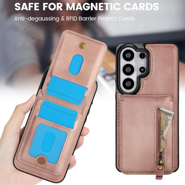 For Samsung Galaxy S26 Ultra 5G Zipper Wallet Split MagSafe Leather Back Phone Case