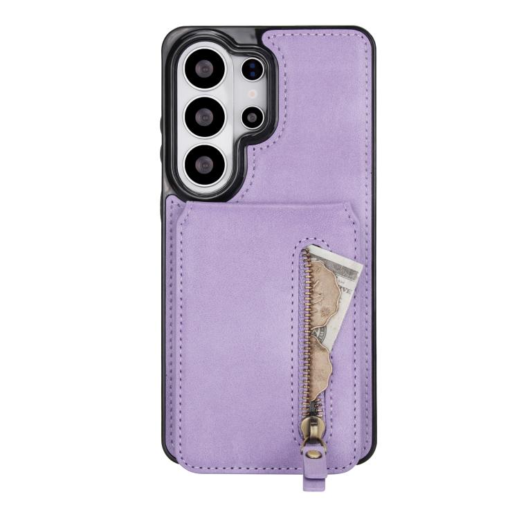For Samsung Galaxy S26 Ultra 5G Zipper Wallet Split MagSafe Leather Back Phone Case