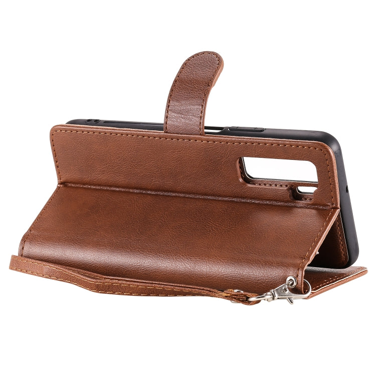 For Huawei Nova 7 SE 2 in 1 Solid Color Detachable PU Leather Case with Card Slots & Magnetic Holder & Photo Frame & Wallet & Strap