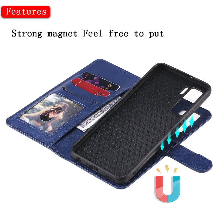 For Huawei Nova 7 SE 2 in 1 Solid Color Detachable PU Leather Case with Card Slots & Magnetic Holder & Photo Frame & Wallet & Strap