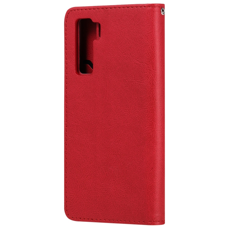 For Huawei Nova 7 SE 2 in 1 Solid Color Detachable PU Leather Case with Card Slots & Magnetic Holder & Photo Frame & Wallet & Strap