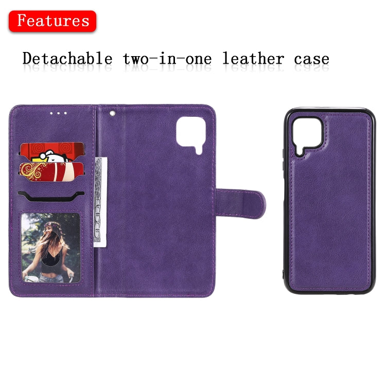 For Huawei P40 Pro 2 in 1 Solid Color Detachable PU Leather Case with Card Slots & Magnetic Holder & Photo Frame & Wallet & Strap