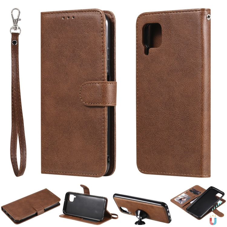 For Huawei P40 Pro 2 in 1 Solid Color Detachable PU Leather Case with Card Slots & Magnetic Holder & Photo Frame & Wallet & Strap