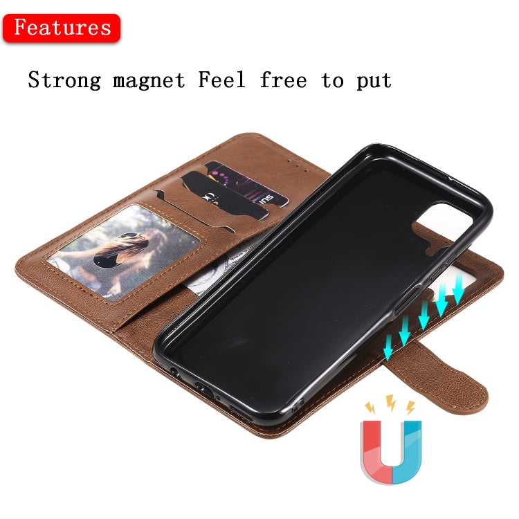 For Huawei P40 Pro 2 in 1 Solid Color Detachable PU Leather Case with Card Slots & Magnetic Holder & Photo Frame & Wallet & Strap