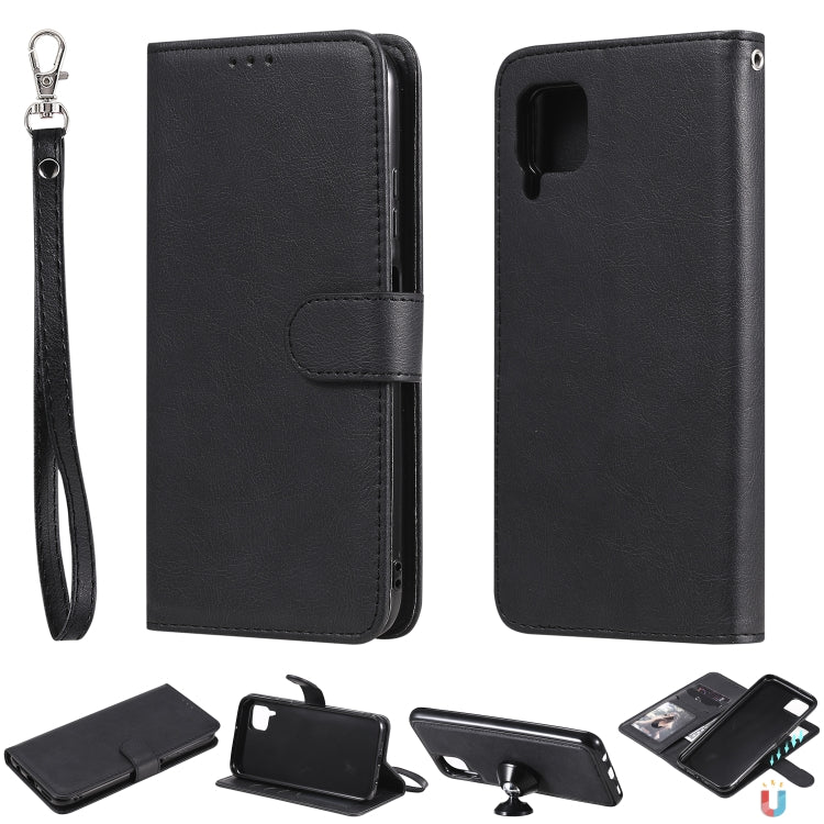 For Huawei P40 Pro 2 in 1 Solid Color Detachable PU Leather Case with Card Slots & Magnetic Holder & Photo Frame & Wallet & Strap