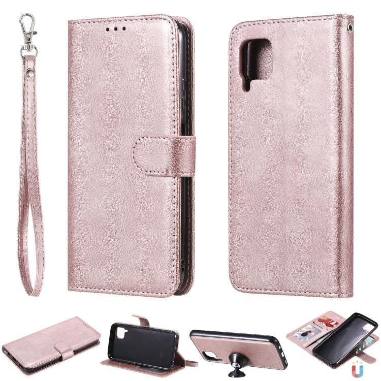 For Huawei P40 Pro 2 in 1 Solid Color Detachable PU Leather Case with Card Slots & Magnetic Holder & Photo Frame & Wallet & Strap